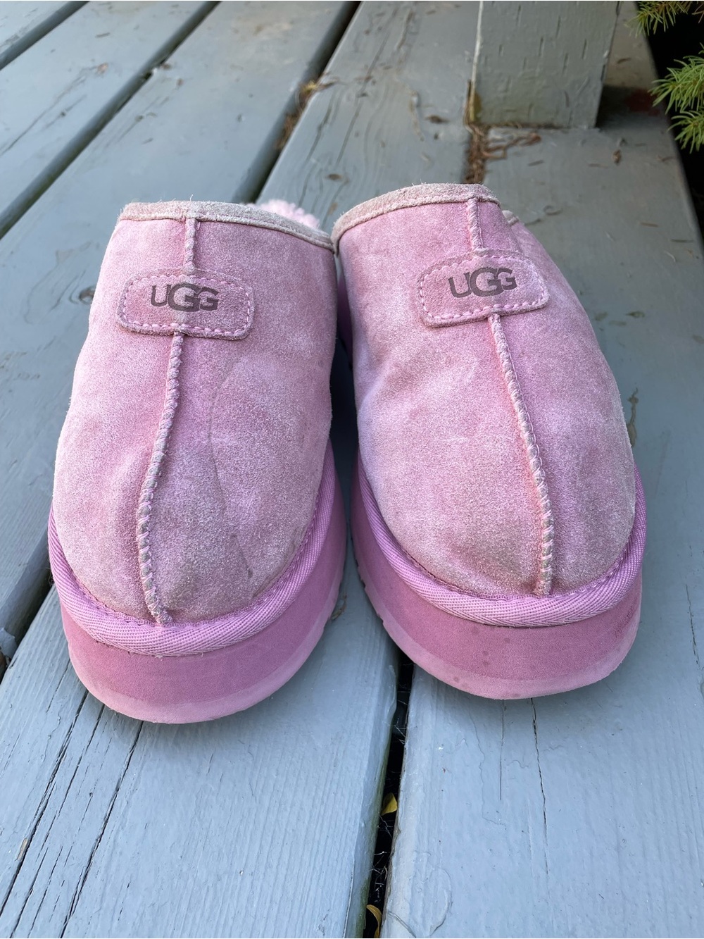 NIB UGG DISQUETTE DUSTY ORCHID SUEDE SHEEPSKIN WOMEN'S SLIPPERS US SIZE 7